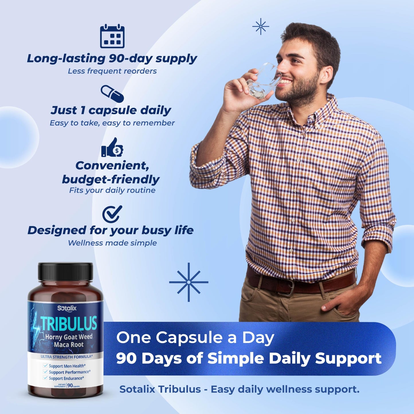 Side view of Sotalix energy and endurance supplement container