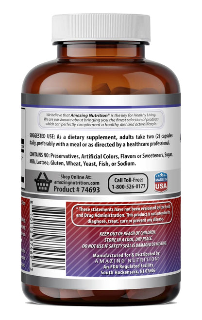 Amazing Nutrition Tribulus Terrestris 15000mg equivalent label close up