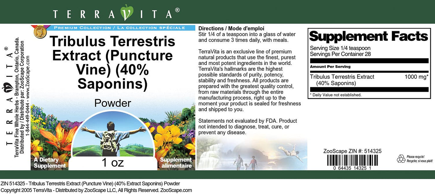 Authentic USA imported Tribulus Terrestris powder packaging