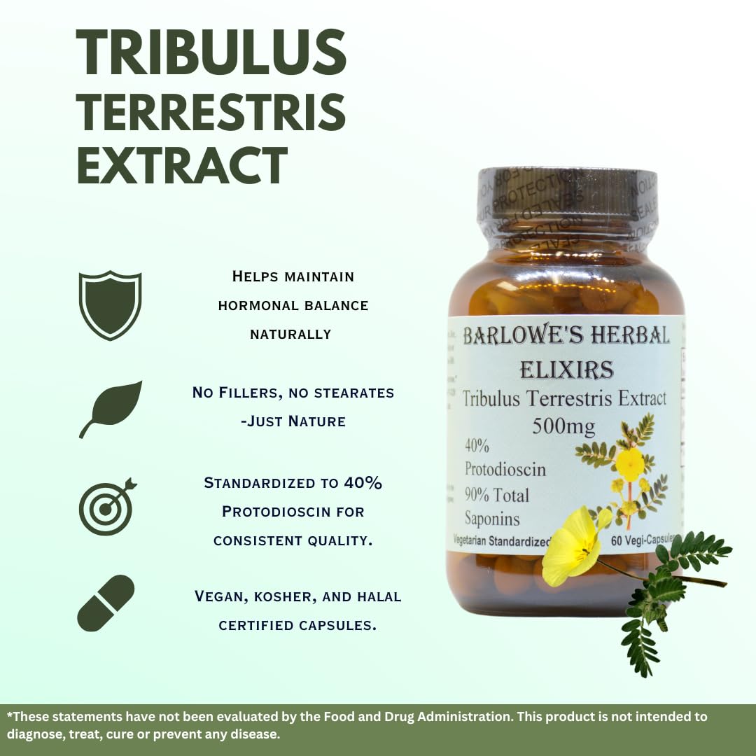 Barlowe's Herbal Elixirs Tribulus Terrestris 500mg capsules