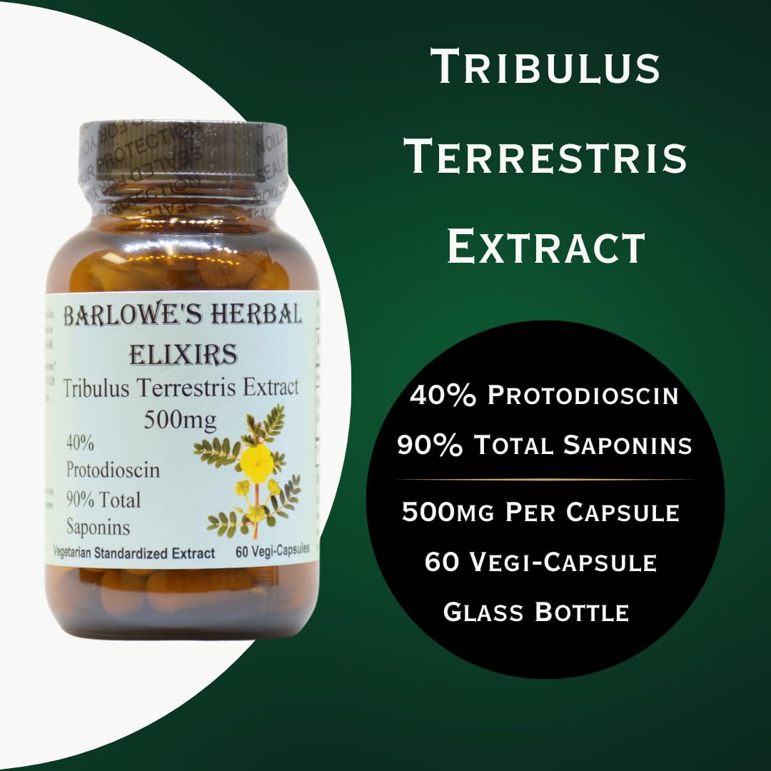 Barlowe's Herbal Elixirs Tribulus Terrestris glass bottle packaging