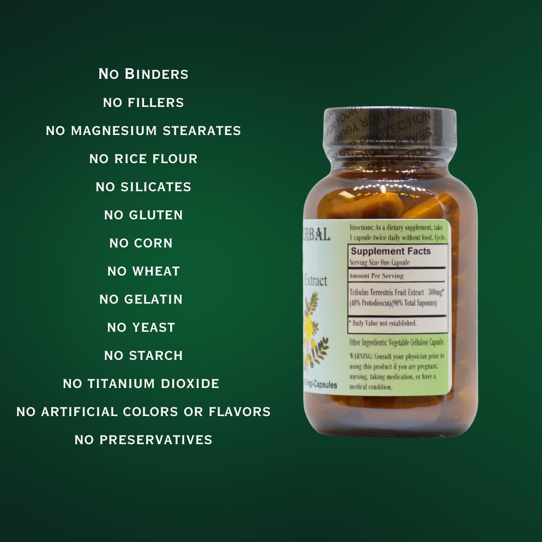 Barlowe's Herbal Elixirs Tribulus Terrestris vegetarian capsules view