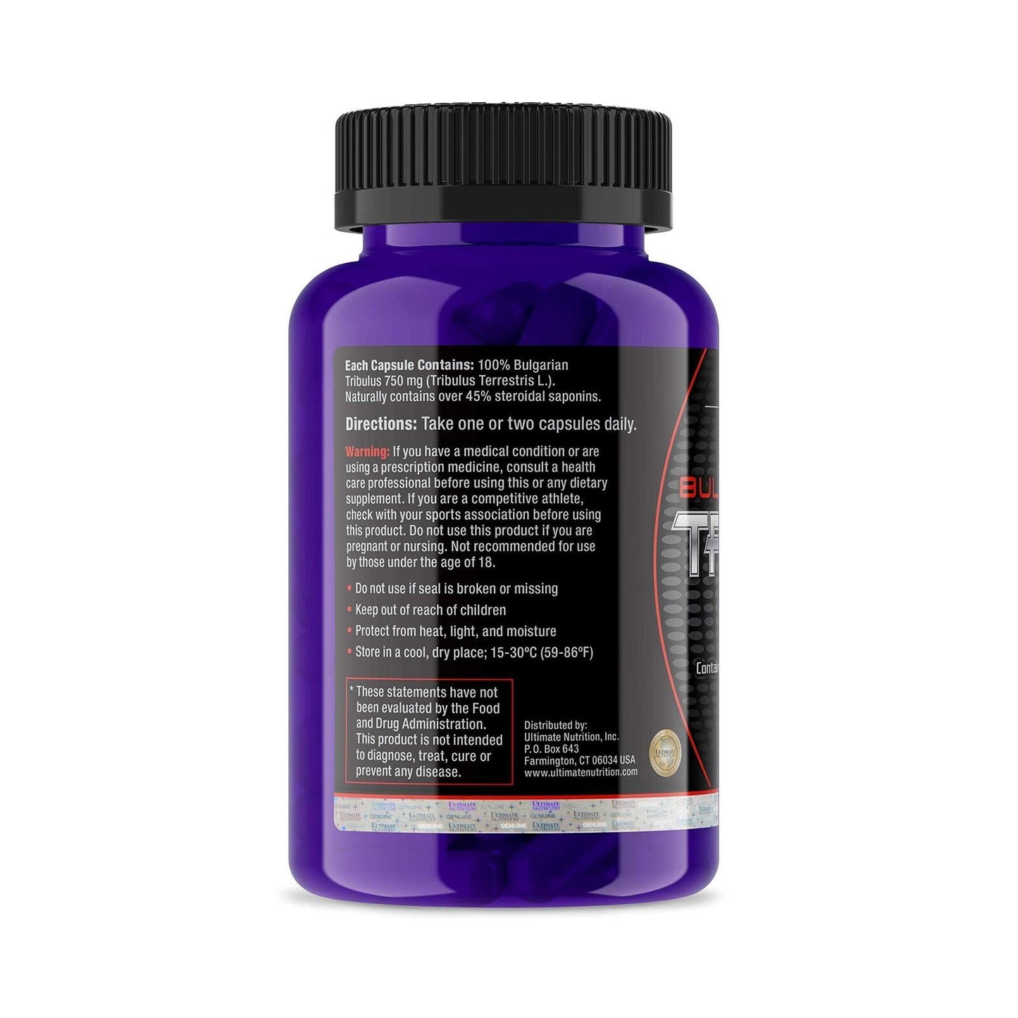 Ultimate Nutrition Bulgarian Tribulus 90 capsules label details