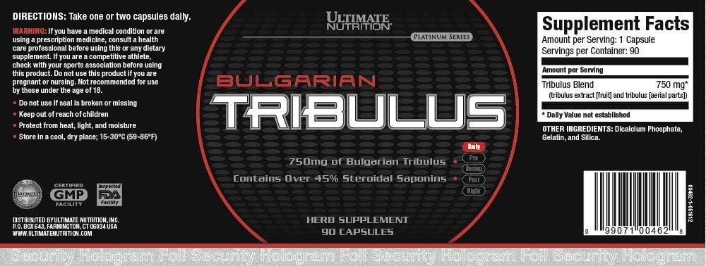 Bulgarian Tribulus 90 count bottle on white background