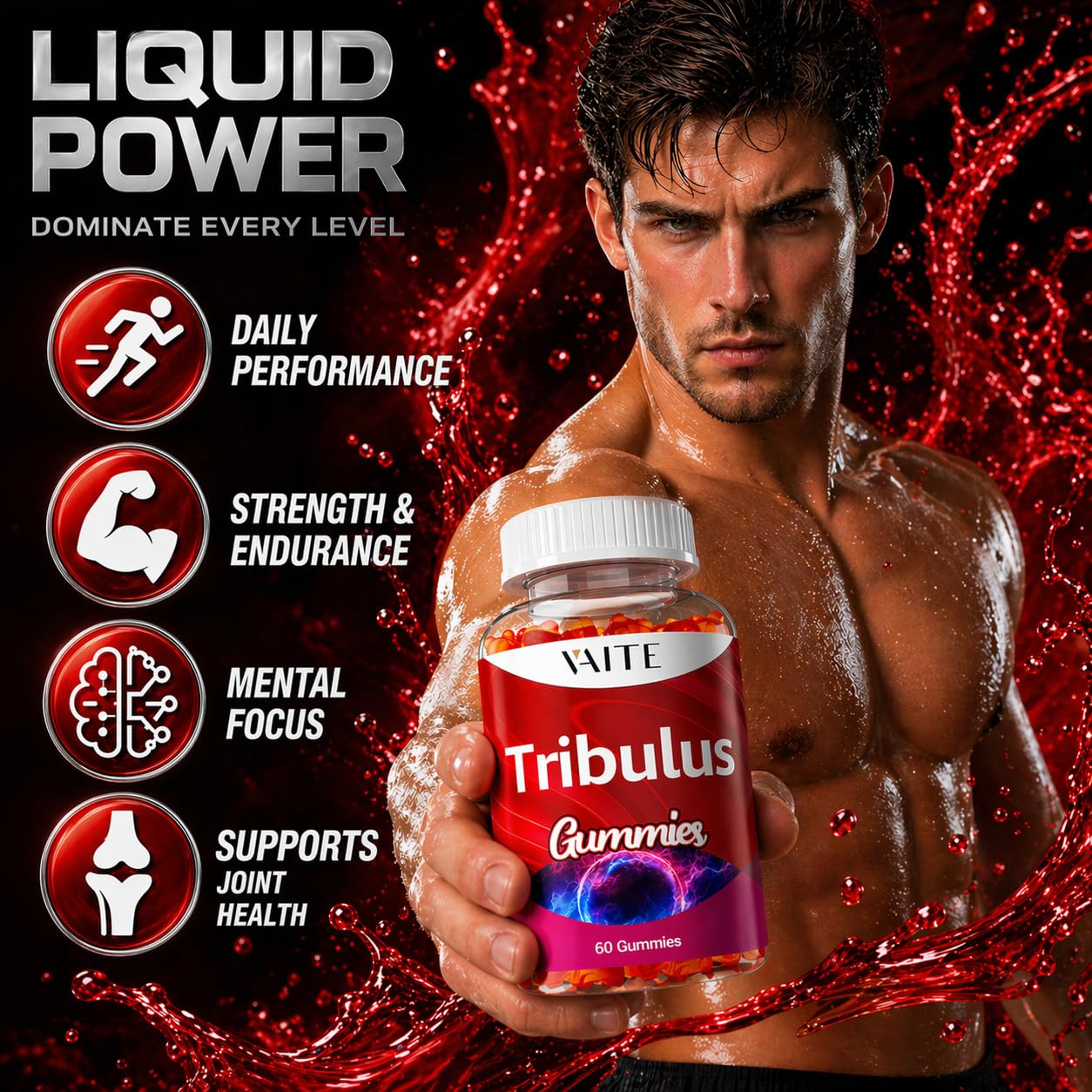 Vaite Tribulus Terrestris plant based supplement label details