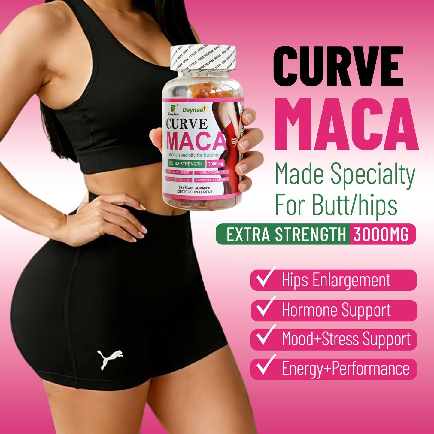 Wins Town Maca Gummies label showing 60 count supplement