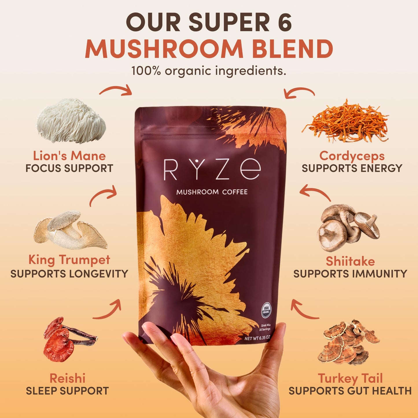 Vegetarian instant coffee powder with medium chain triglyceride oil health supplement close up