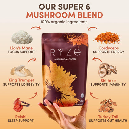 Vegetarian instant coffee powder with medium chain triglyceride oil health supplement close up