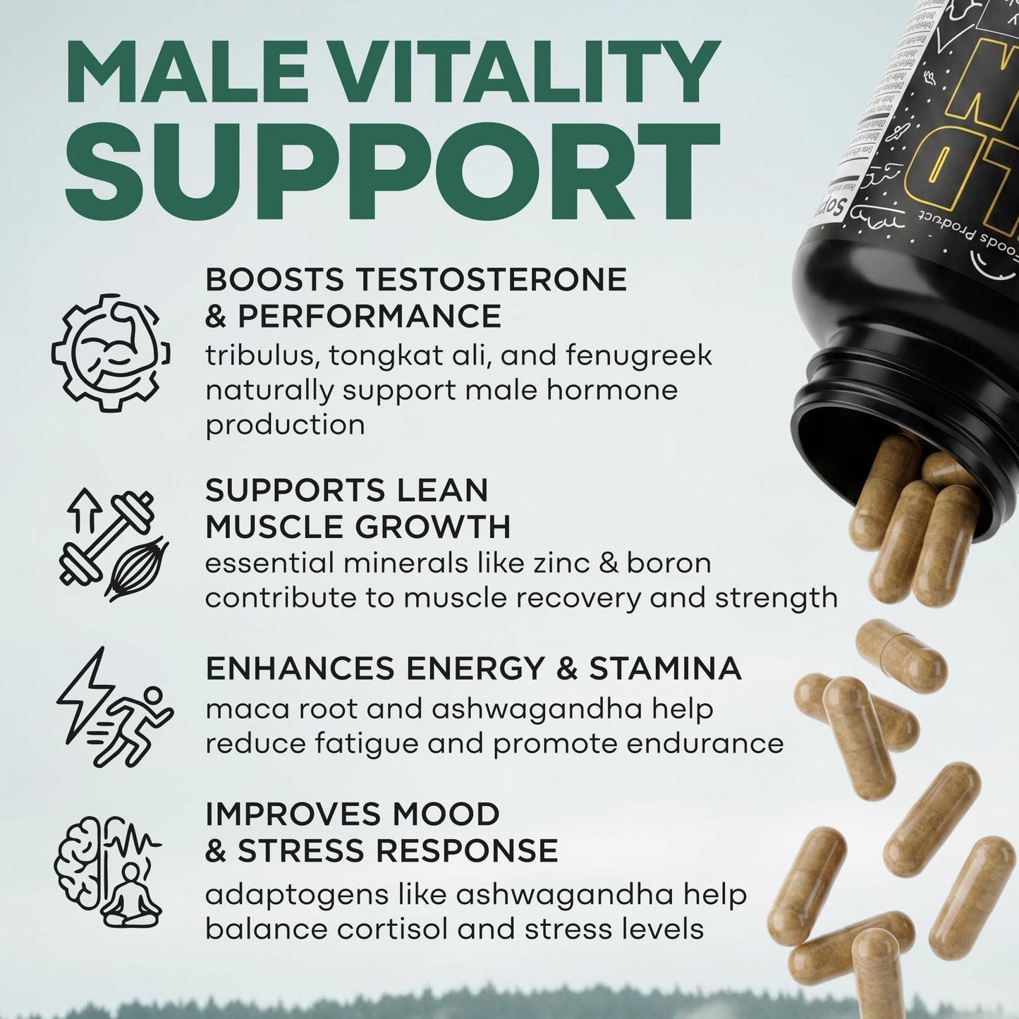 Wild Foods herbal supplement bottle packaging