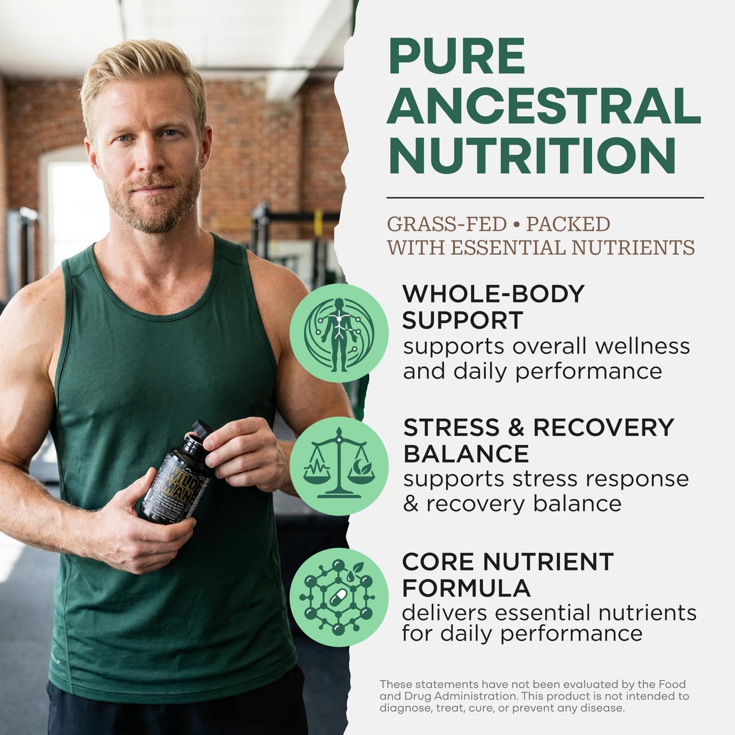 Back label of Wild Foods Herbal Stack for Man showing ingredients