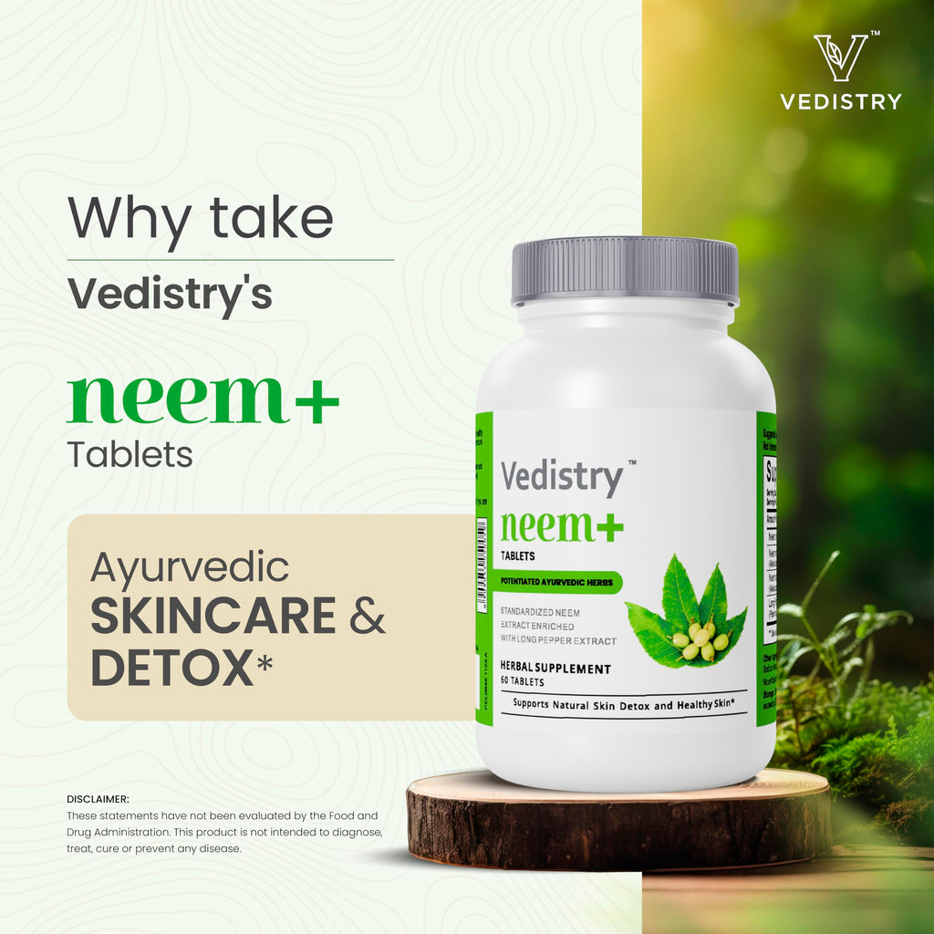 Vedistry Neem Leaf 1100mg Tablets ayurvedic blood purifier branding