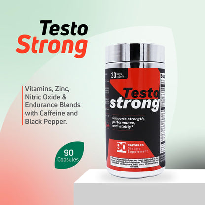 Nutra Nutrition Testostrong supplement packaging detail