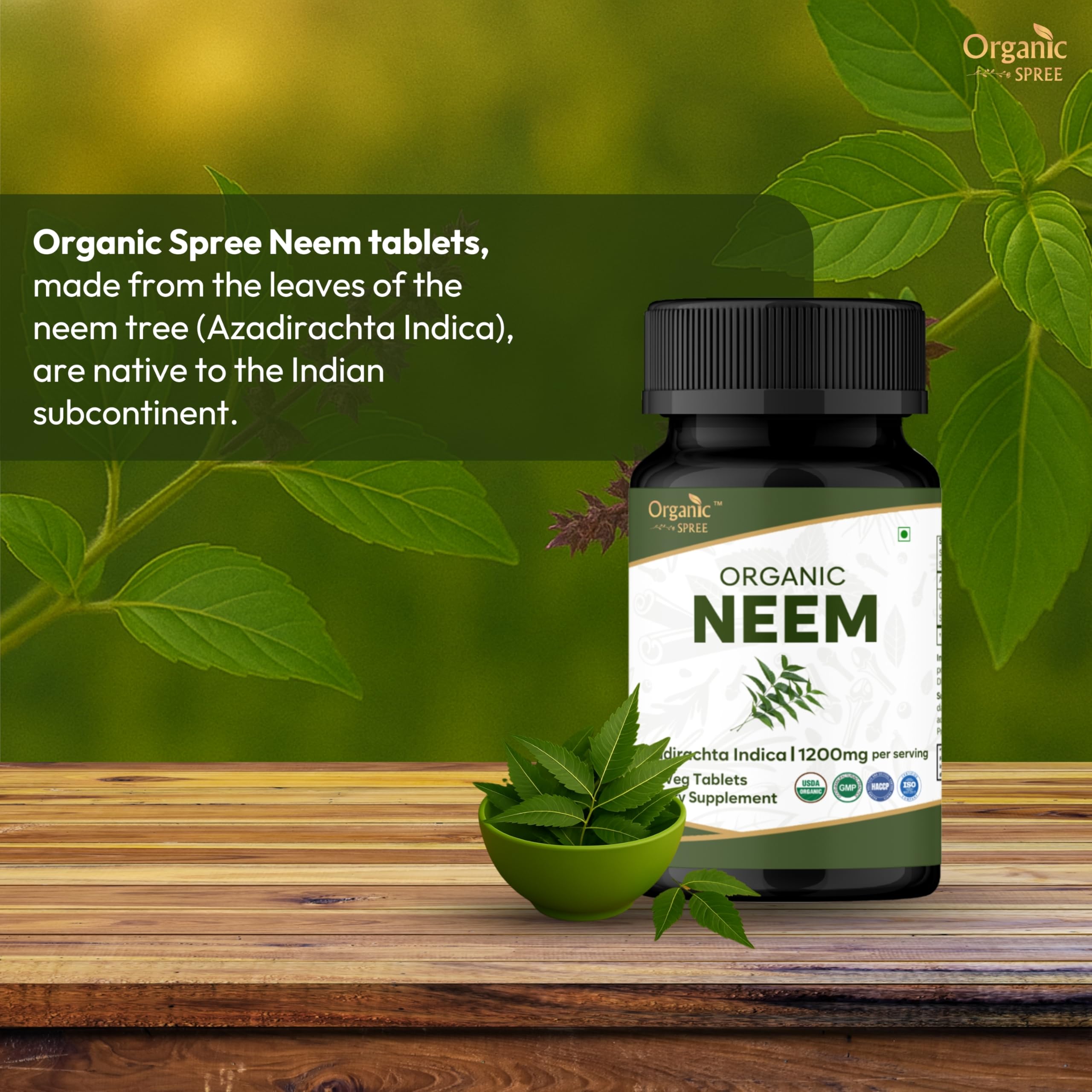 Organic Spree Neem Dietary Supplement Label Details