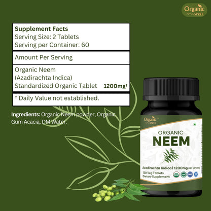 Organic Spree Neem Azadirachta Indica Supplement Jar