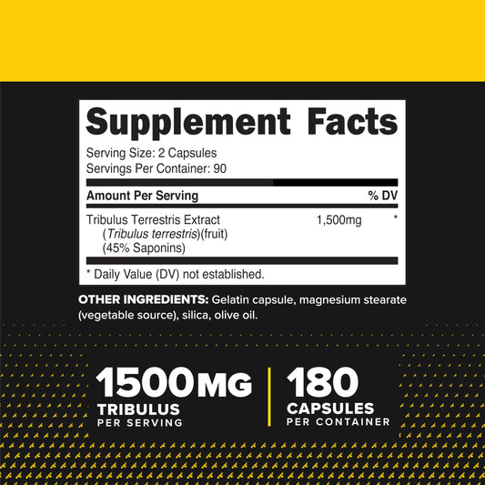 Primaforce Tribulus Terrestris supplement facts label