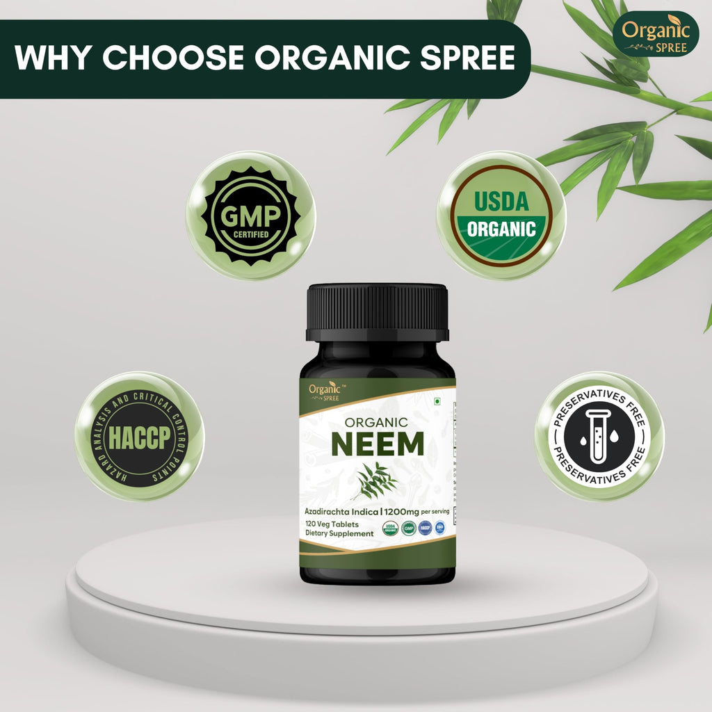 Organic Spree Neem Supplement 120 Count Bottle