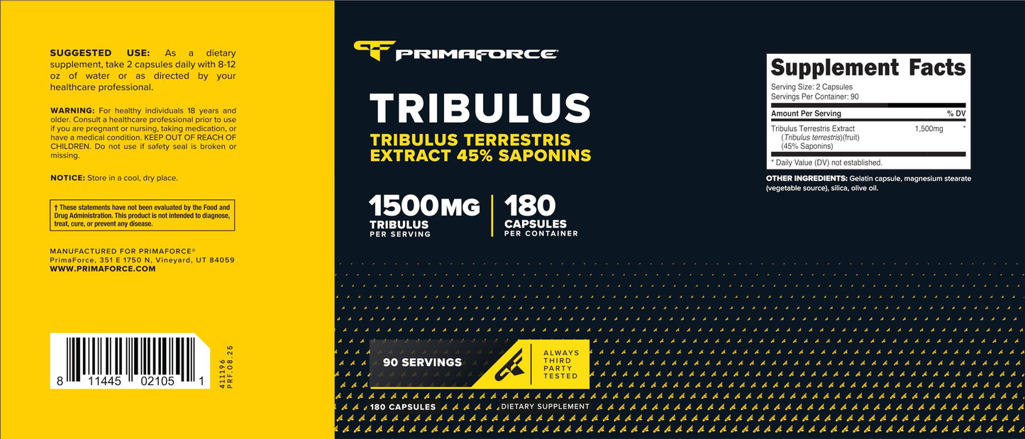 Authentic Primaforce Tribulus Terrestris 1500mg packaging