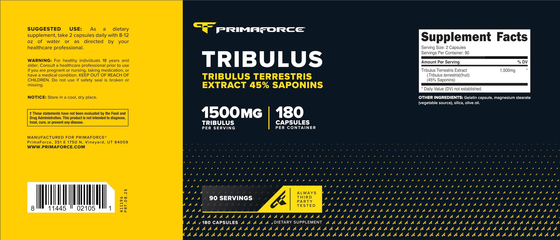 Authentic Primaforce Tribulus Terrestris 1500mg packaging