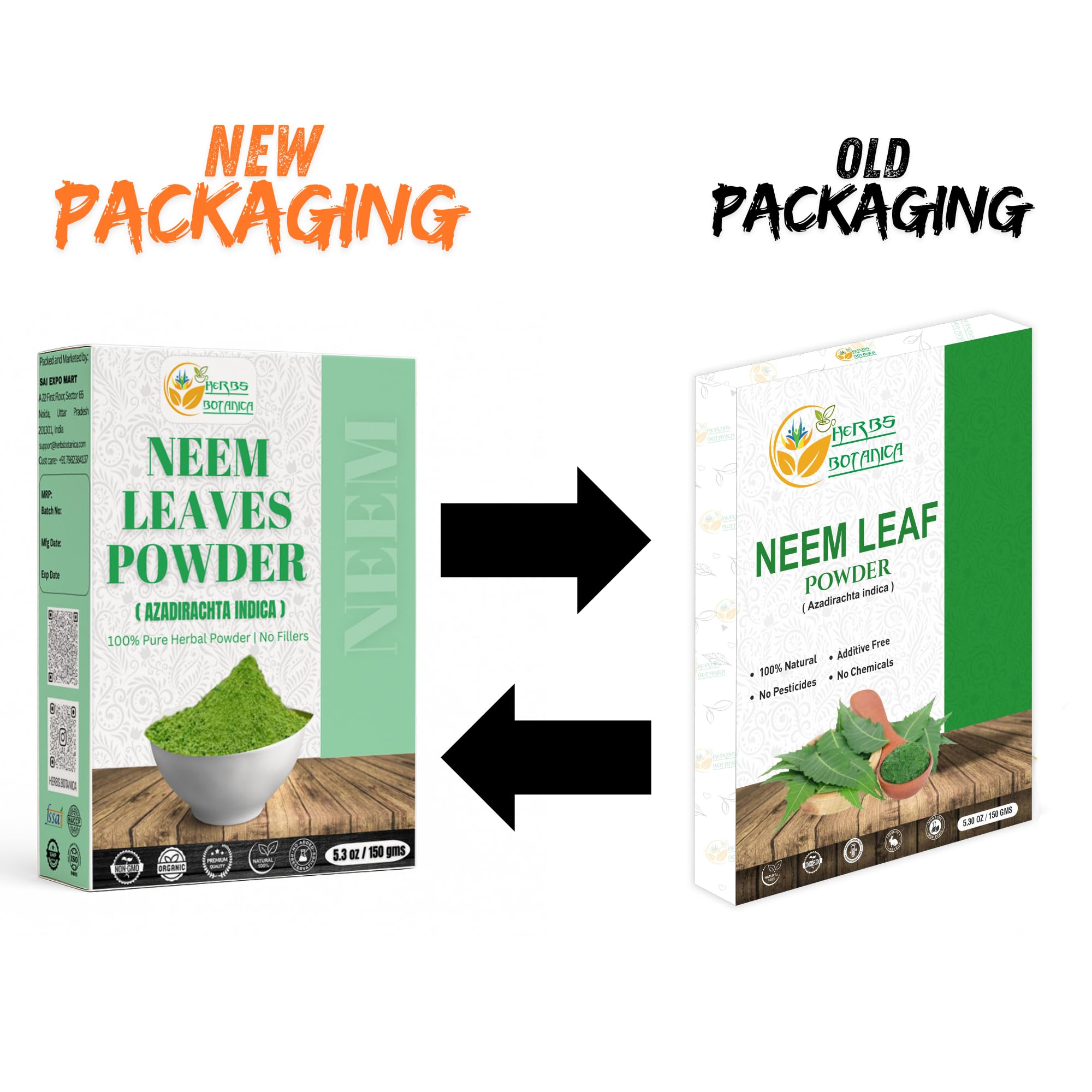 Herbs Botanica Neem Powder natural leaf texture