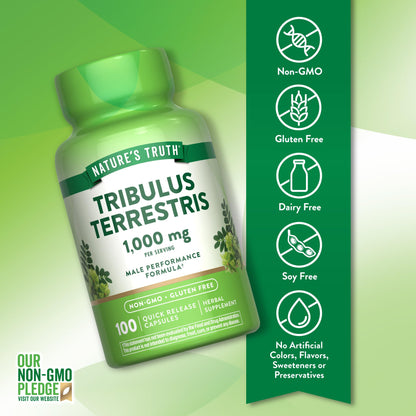 Side profile of Nature's Truth Tribulus Terrestris bottle