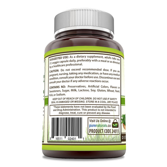 Pure Naturals Leaves Neem Supplement Bottle Back Details