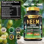 Tenmido Neem Leaf 8in1 Formula supplement facts label