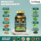 Tenmido Neem Leaf Supplement veggie capsules bottle