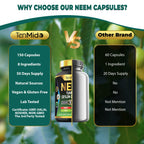 Tenmido Neem Leaf Supplement ingredient list on packaging