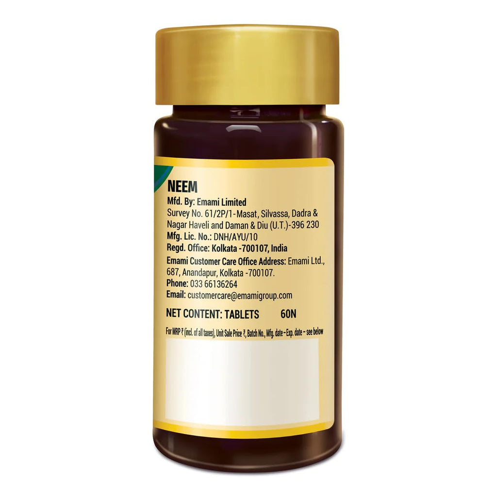 Zandu Neem vegan tablets antioxidant and immunity support bottle