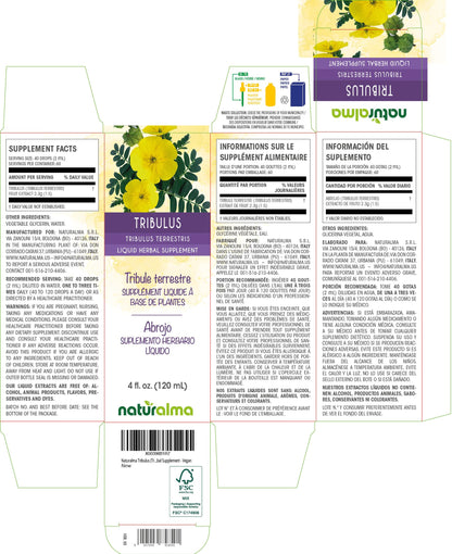 Naturalma Tribulus herbal supplement bottle with dropper