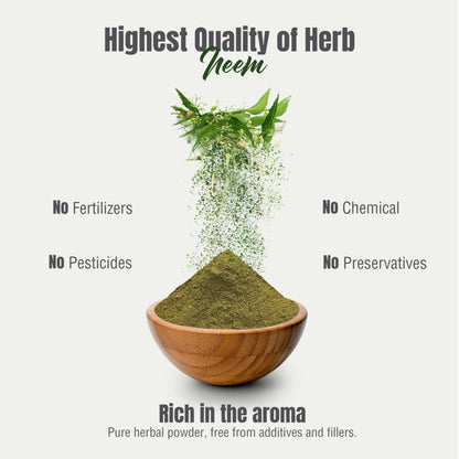 Natural neem powder prepared as a DIY face mask