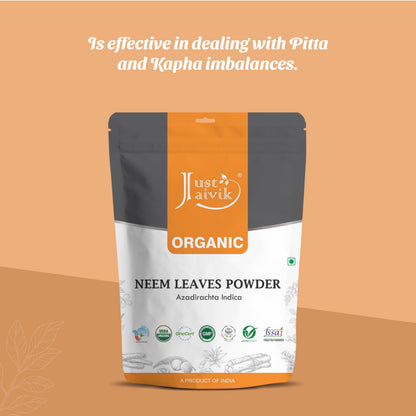 Just Jaivik Organic Neem Leaves Powder 227 grams back label