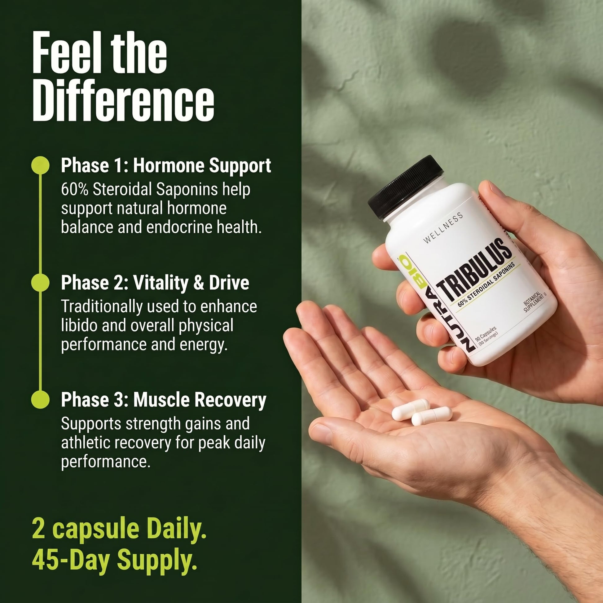 NutraBio Tribulus Terrestris 500mg bottle branding