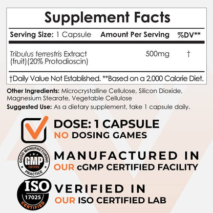 Nootropics Depot Tribulus 60 vegan capsules bottle
