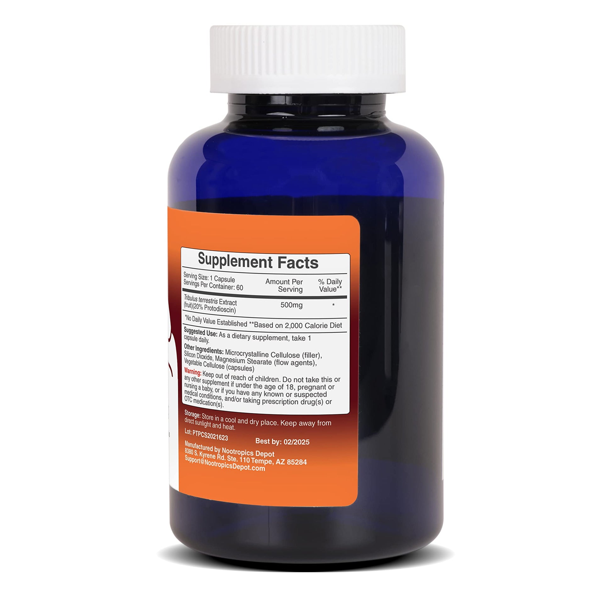 Tribulus terrestris 500mg extract capsule details