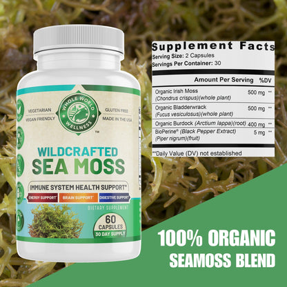 Whole World Wellness Organic Sea Moss Capsules Ingredient Details