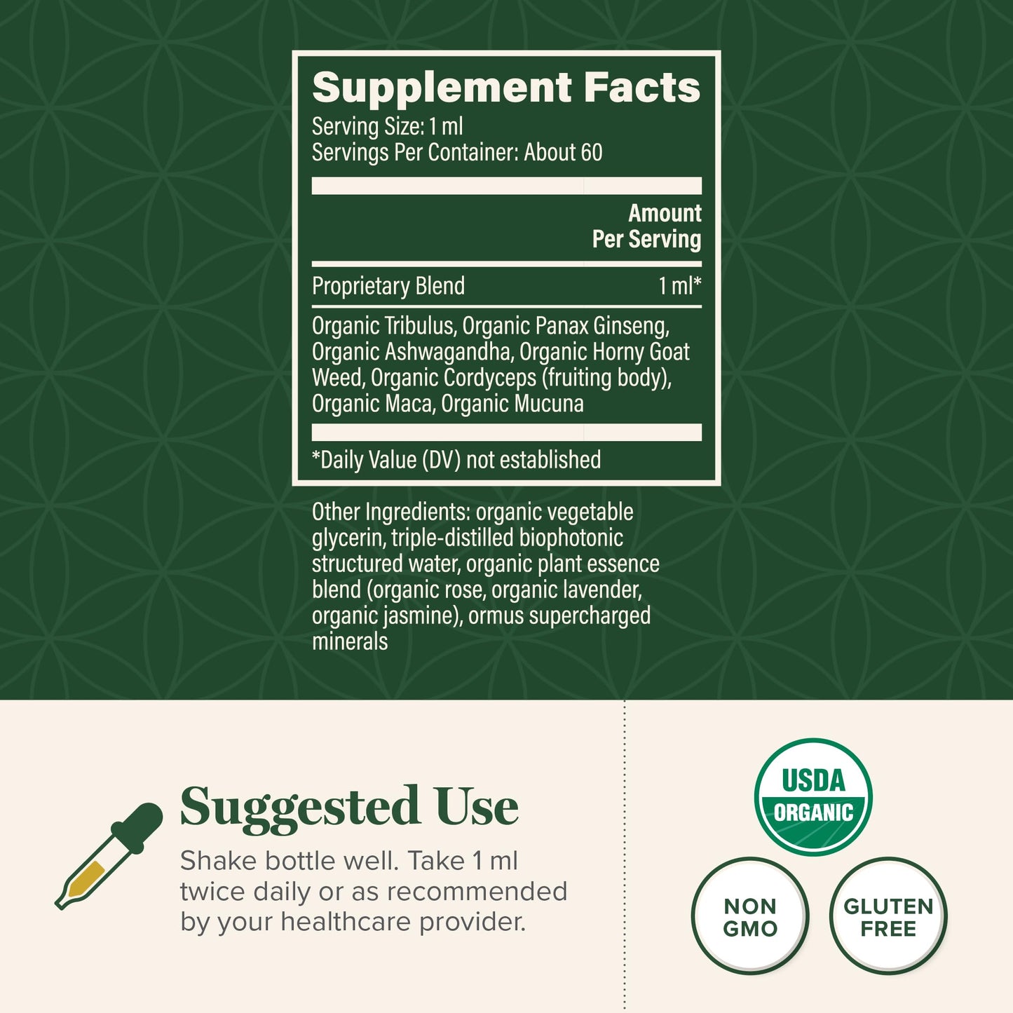 Global Healing Center Men Hormone Support ingredients label