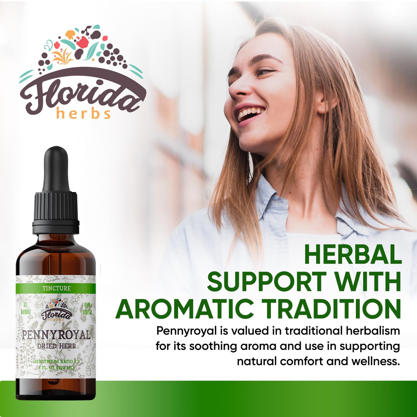 Florida Herbs Organic Pennyroyal Tincture 2 fluid ounces bottle