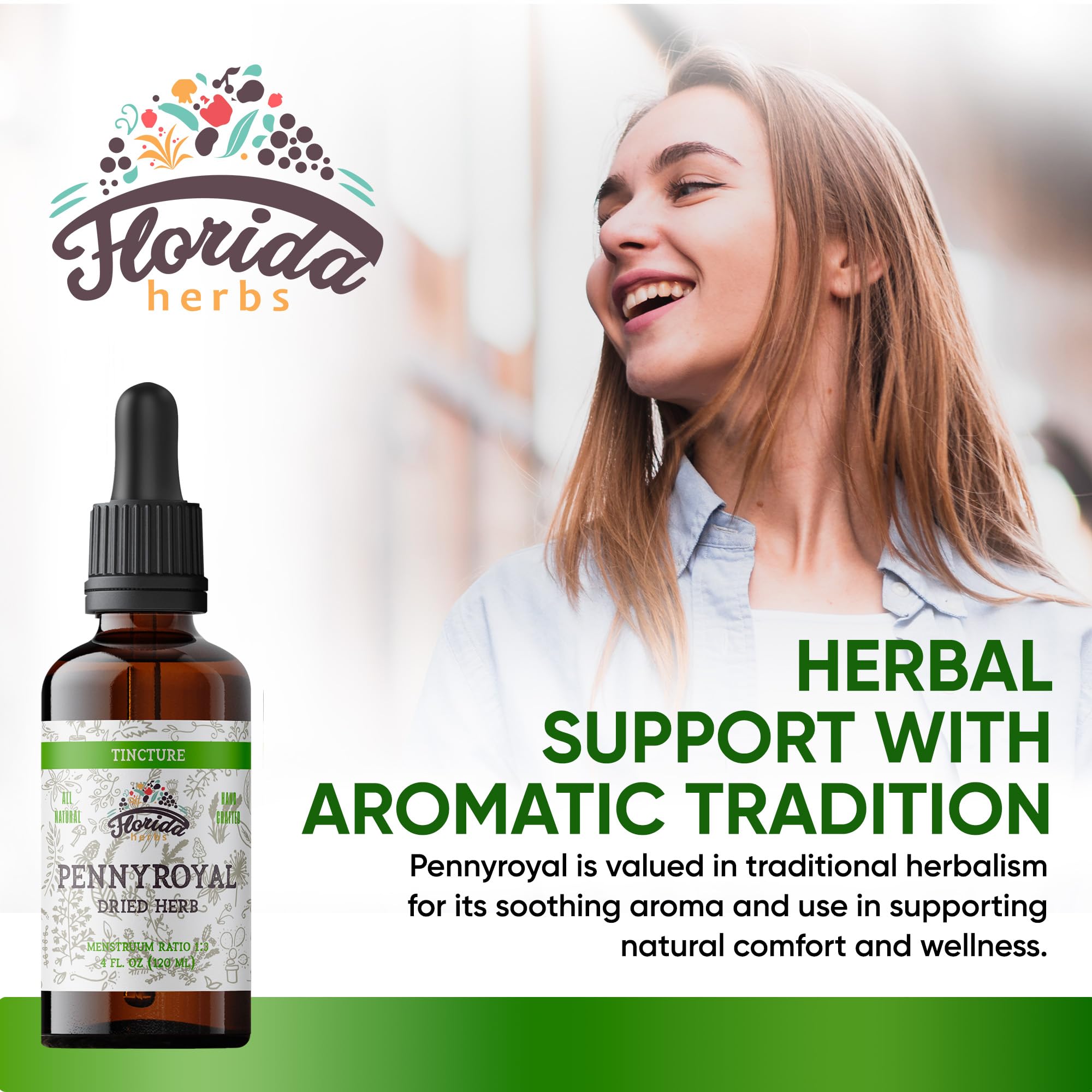 Florida Herbs Organic Pennyroyal Tincture 2 fluid ounces bottle