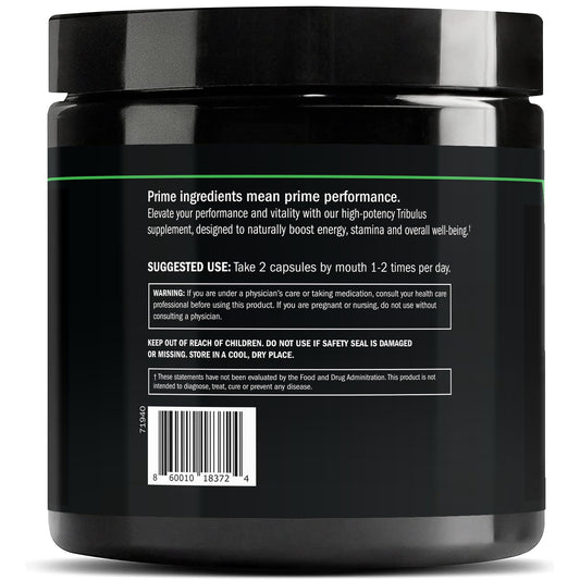 Prime Labs Tribulus Terrestris supplement facts label