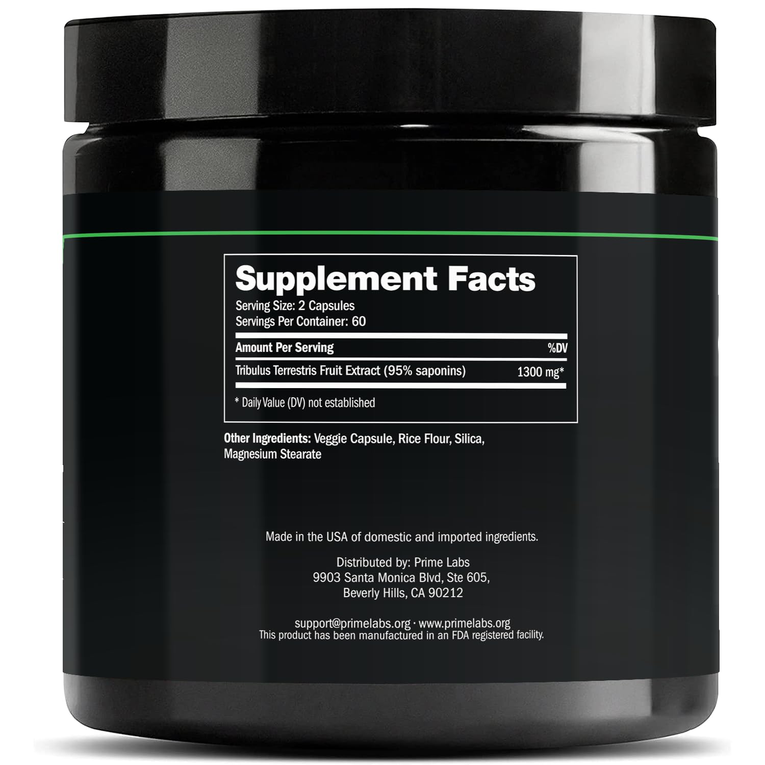 Prime Labs Tribulus Terrestris capsule details