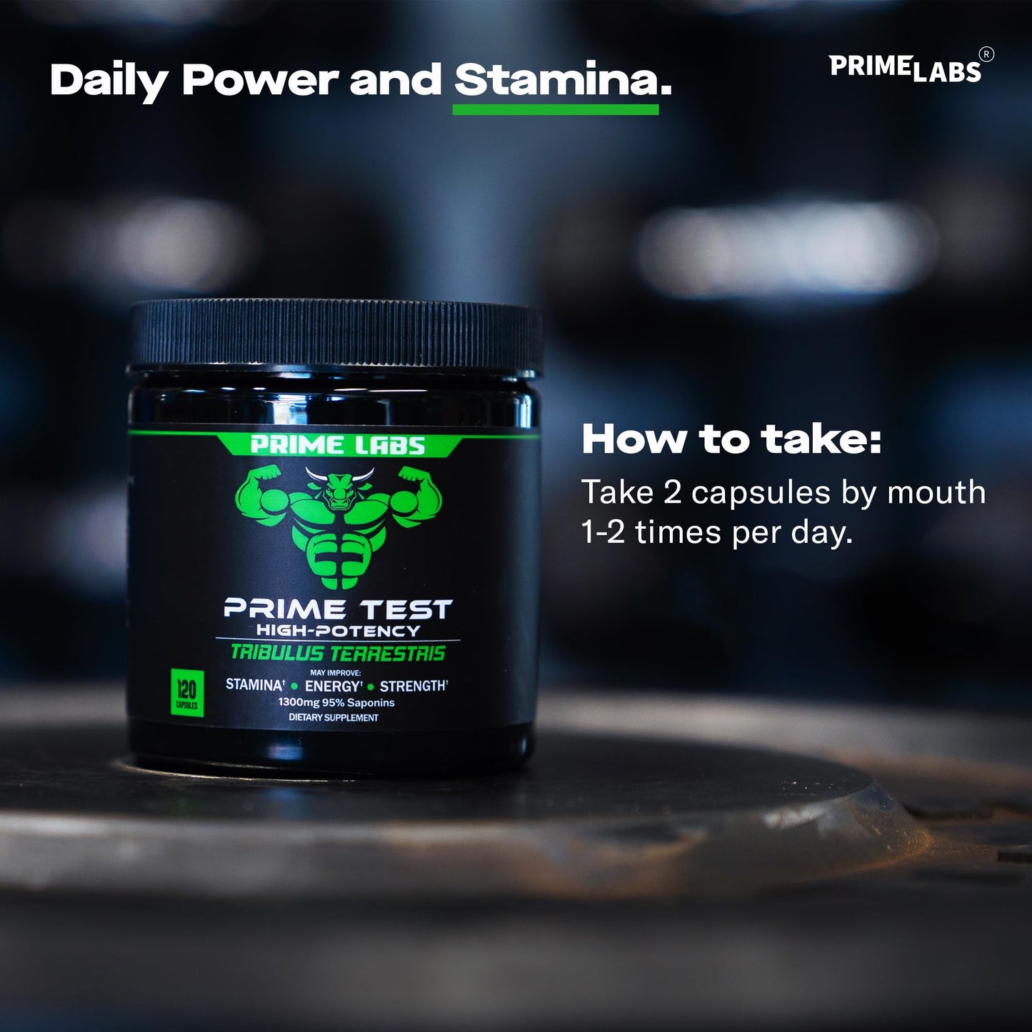 Prime Labs Tribulus Terrestris 1300mg marketing graphic
