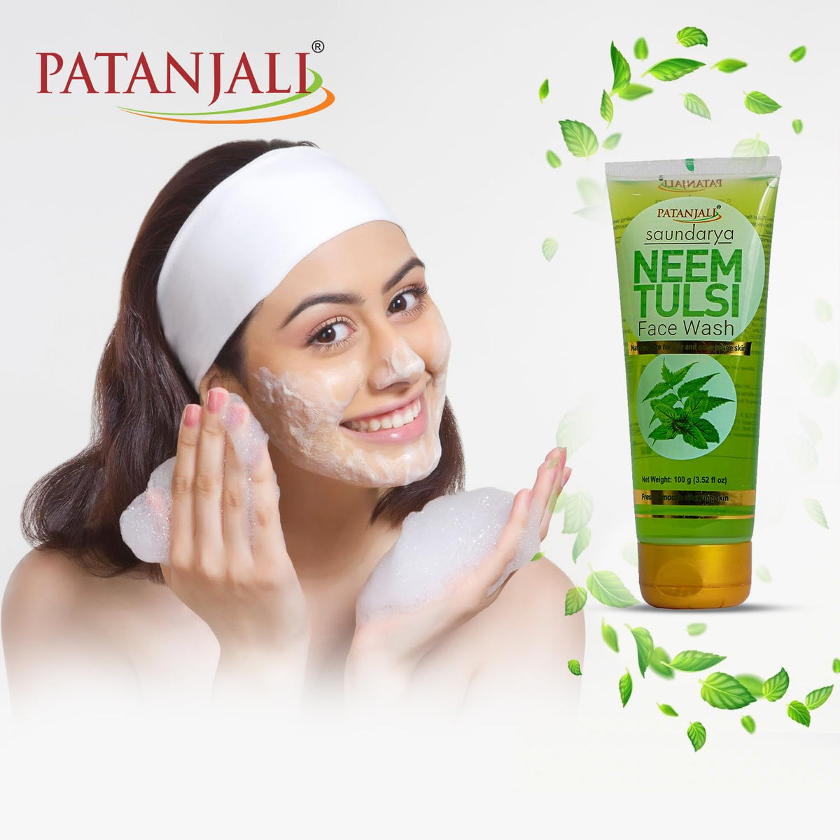Patanjali Neem Tulsi Face Wash herbal gel texture