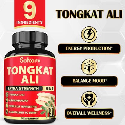 Satoomi Tongkat Ali and Ashwagandha 90 capsules bottle