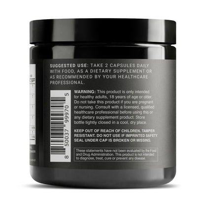 Back of bottle Toniiq Elite T Formula serving instructions