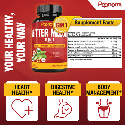 Papnami Organic Bitter Melon Extract Bottle Back View