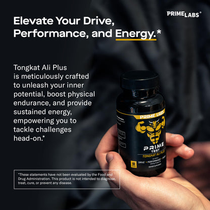 Prime Labs Tongkat Ali with black maca and tribulus label details