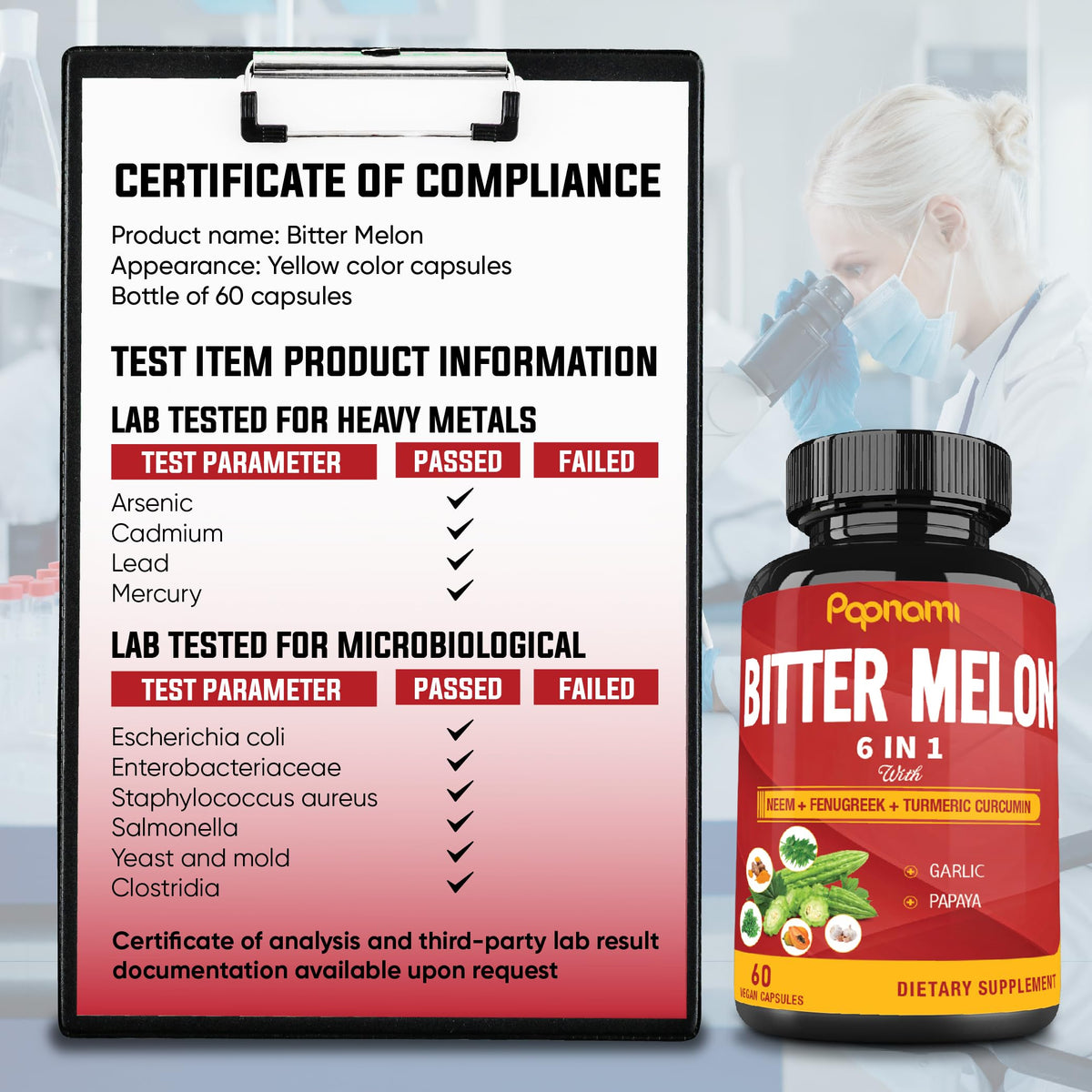 Papnami Organic Bitter Melon Extract 60 Count Lifestyle View