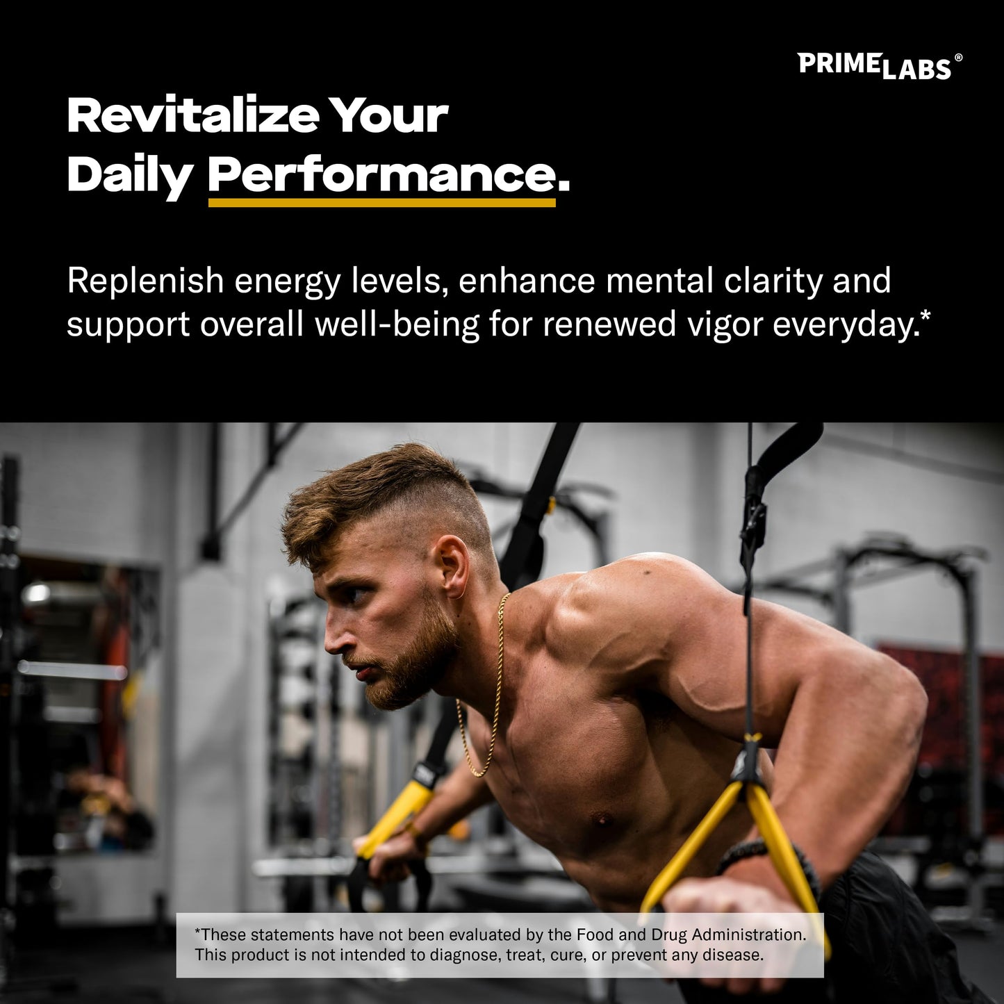 Supplement facts label on Prime Labs Tongkat Ali bottle