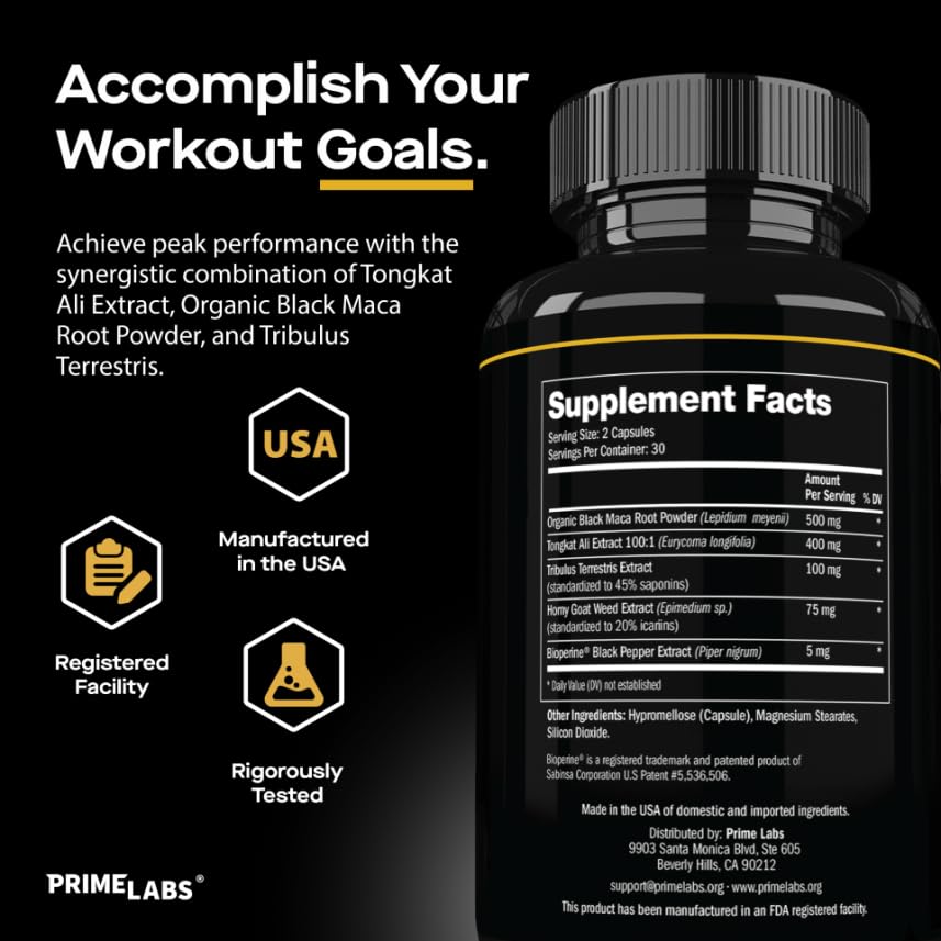 Prime Labs Tongkat Ali bottle packaging for men